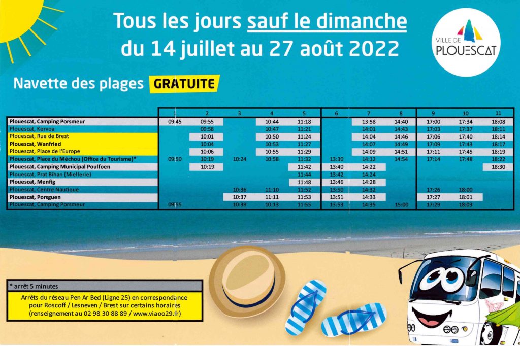 Horaires navette plouescat