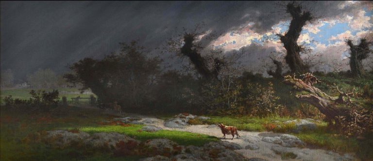 02_musee_yan_dargent_Rentrée du troupeau sous un ciel d'orage © Musée Yan' Dargent St-Servais - Photo Albert Pennec
